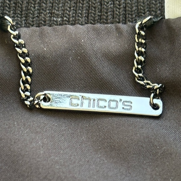 Chico's Black Bomber Jacket with Quilted Texture - Picture 7 of 8